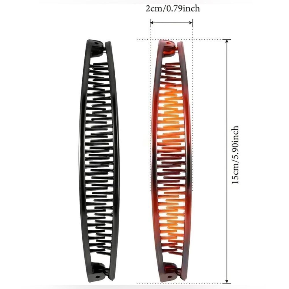 NEW … 2 Piece Set Of Banana Hair Clips - Picture 2 of 3